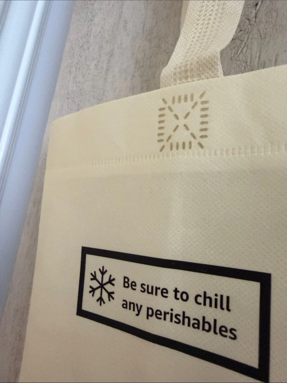 50 Amazon Prime Reusable Tote Bag - Cream with Black Logo